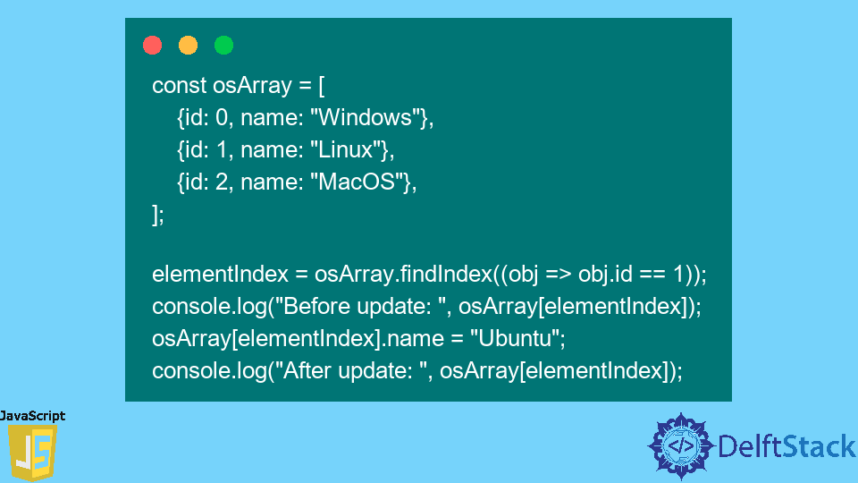 Javascript Update Object In Array Where